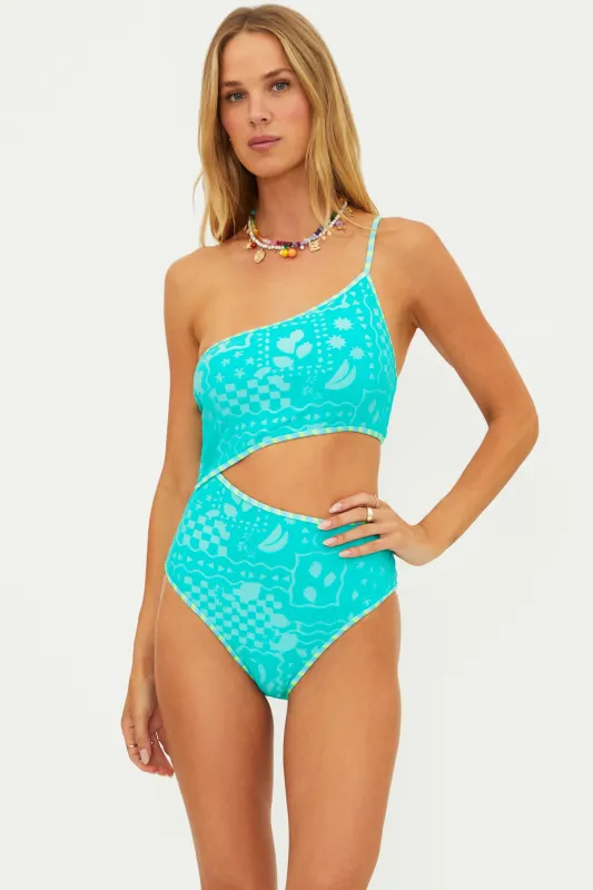 Liora One Piece Aqua Haze Terry made by Beach Riot