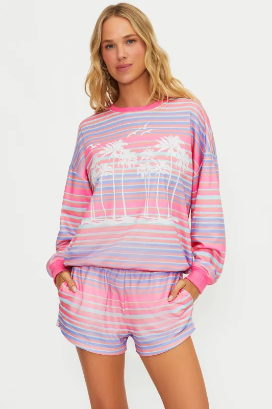 Devyn Sweatshirt Seashell Isle Stripe made by Beach Riot