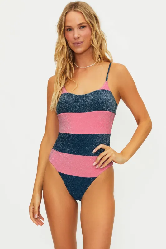 Calista One Piece Seashell Isle Colorblock Shine made by Beach Riot