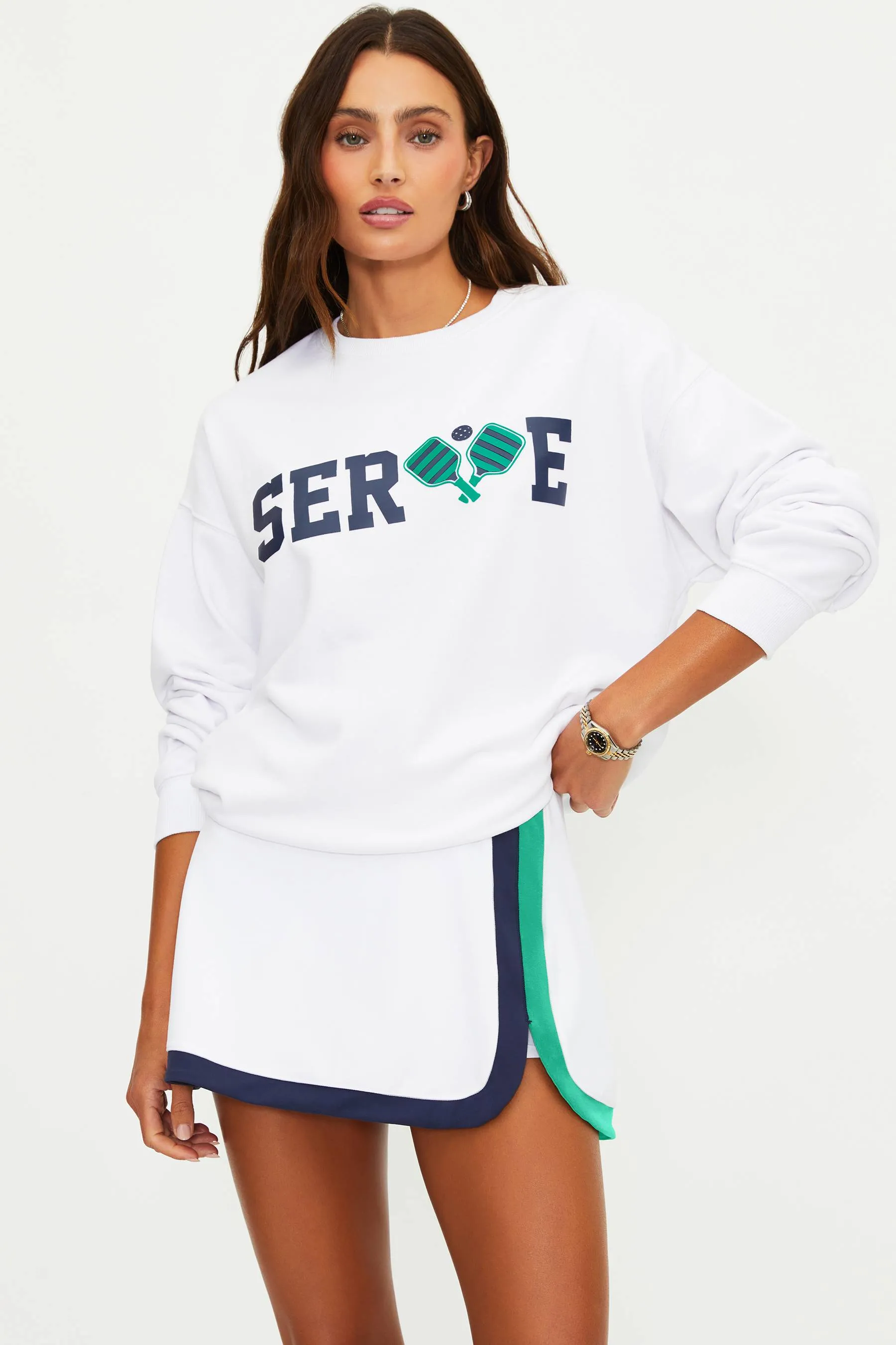 Devyn Oversized Sweatshirt Serve sold by Beach Riot product image thumbnail 5