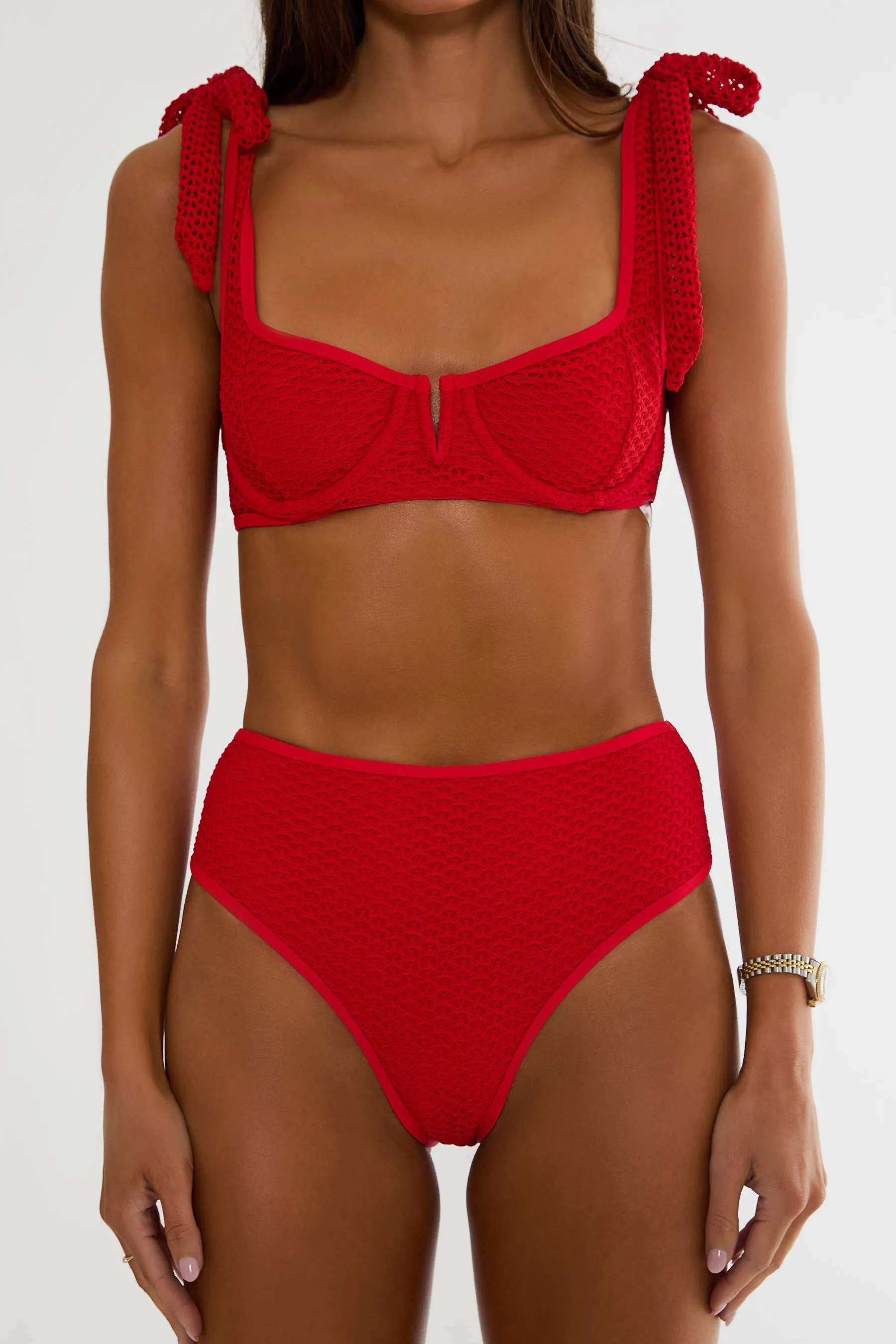 Rozli Bottom Red Crochet sold by Beach Riot product image thumbnail 5