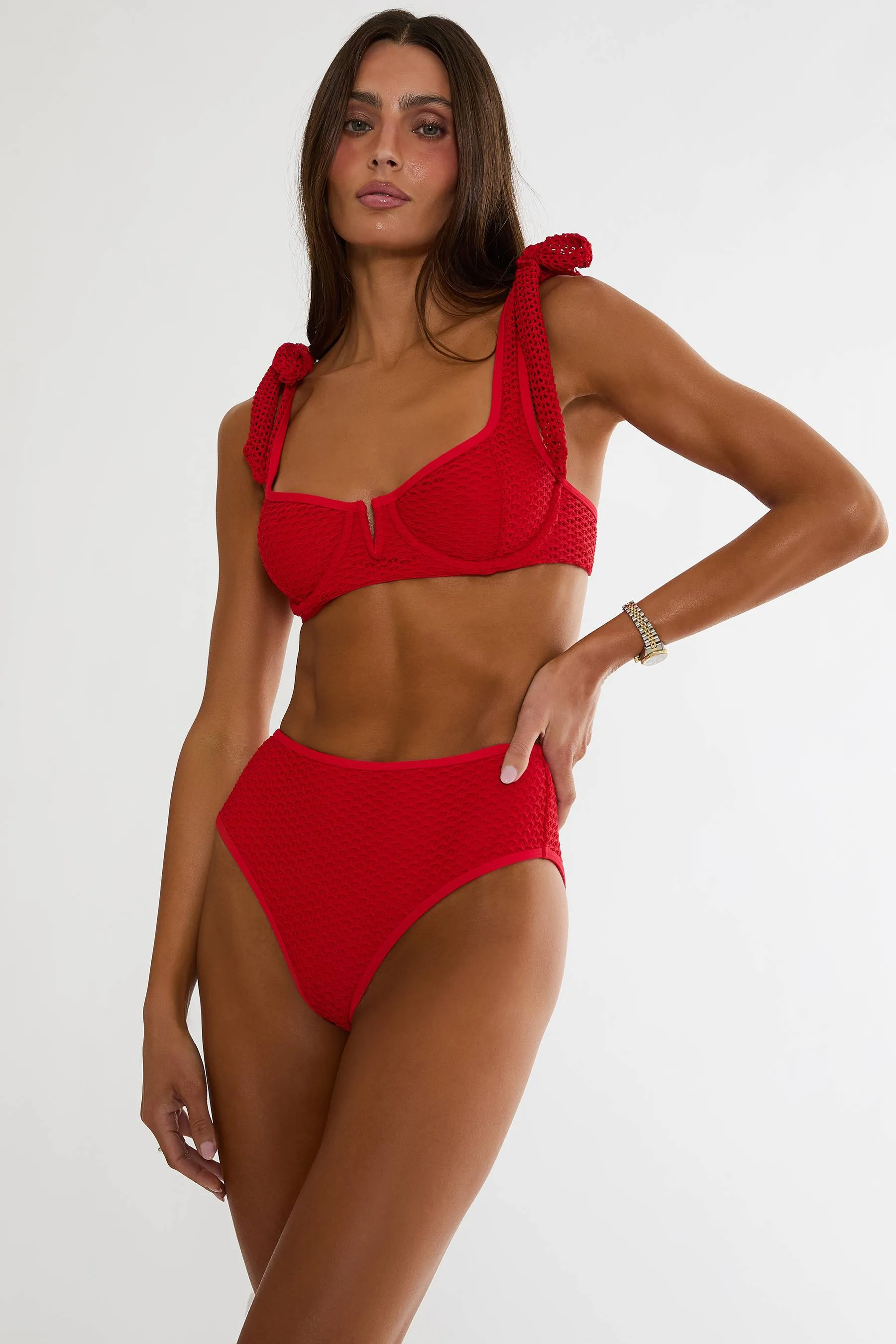 Rozli Bottom Red Crochet sold by Beach Riot product image thumbnail 3