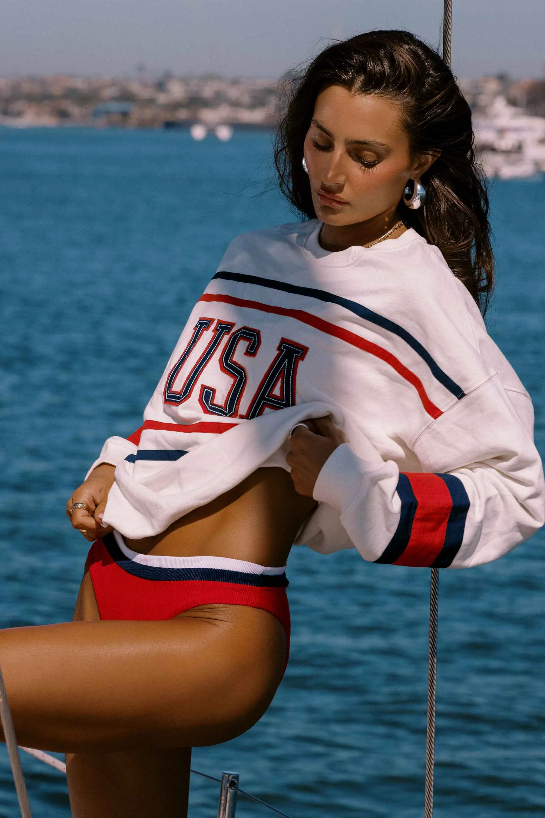 Devyn Oversized Sweatshirt Firework Colorblock sold by Beach Riot