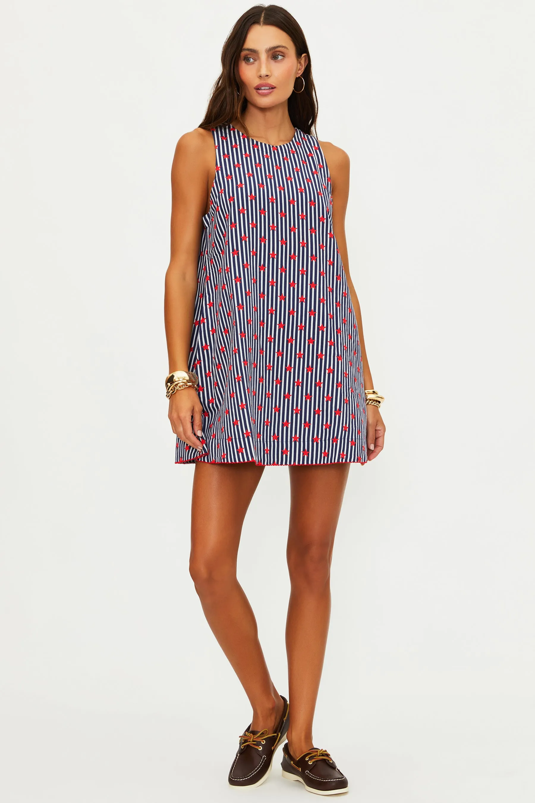 Caprina Mini Dress Star Spangled Seas Linen sold by Beach Riot product image thumbnail 2