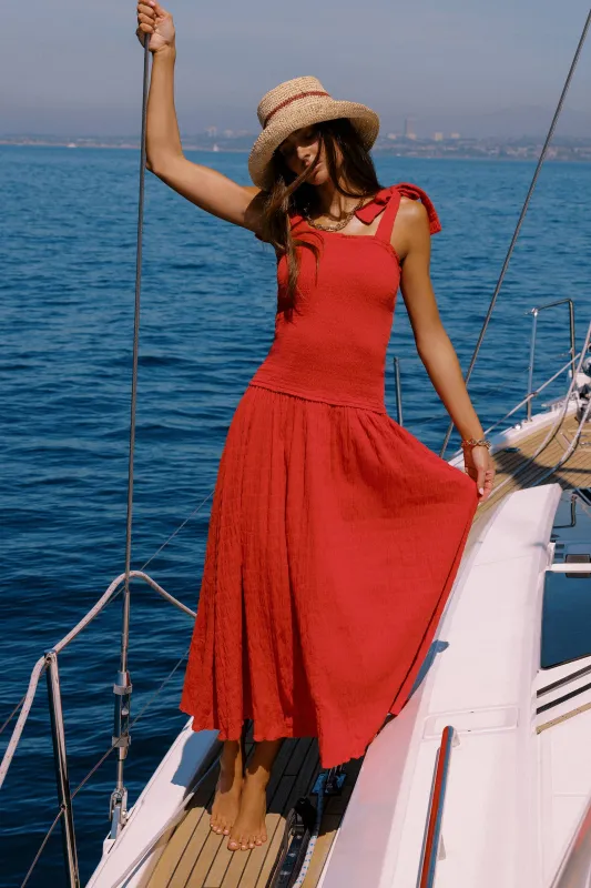 Isadora Dress Crimson made by Beach Riot