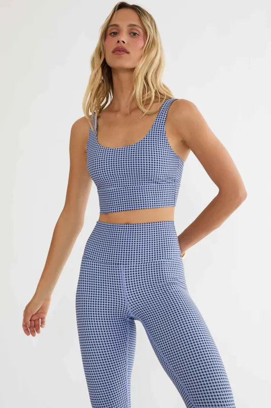 Leah Top Blue Gingham made by Beach Riot