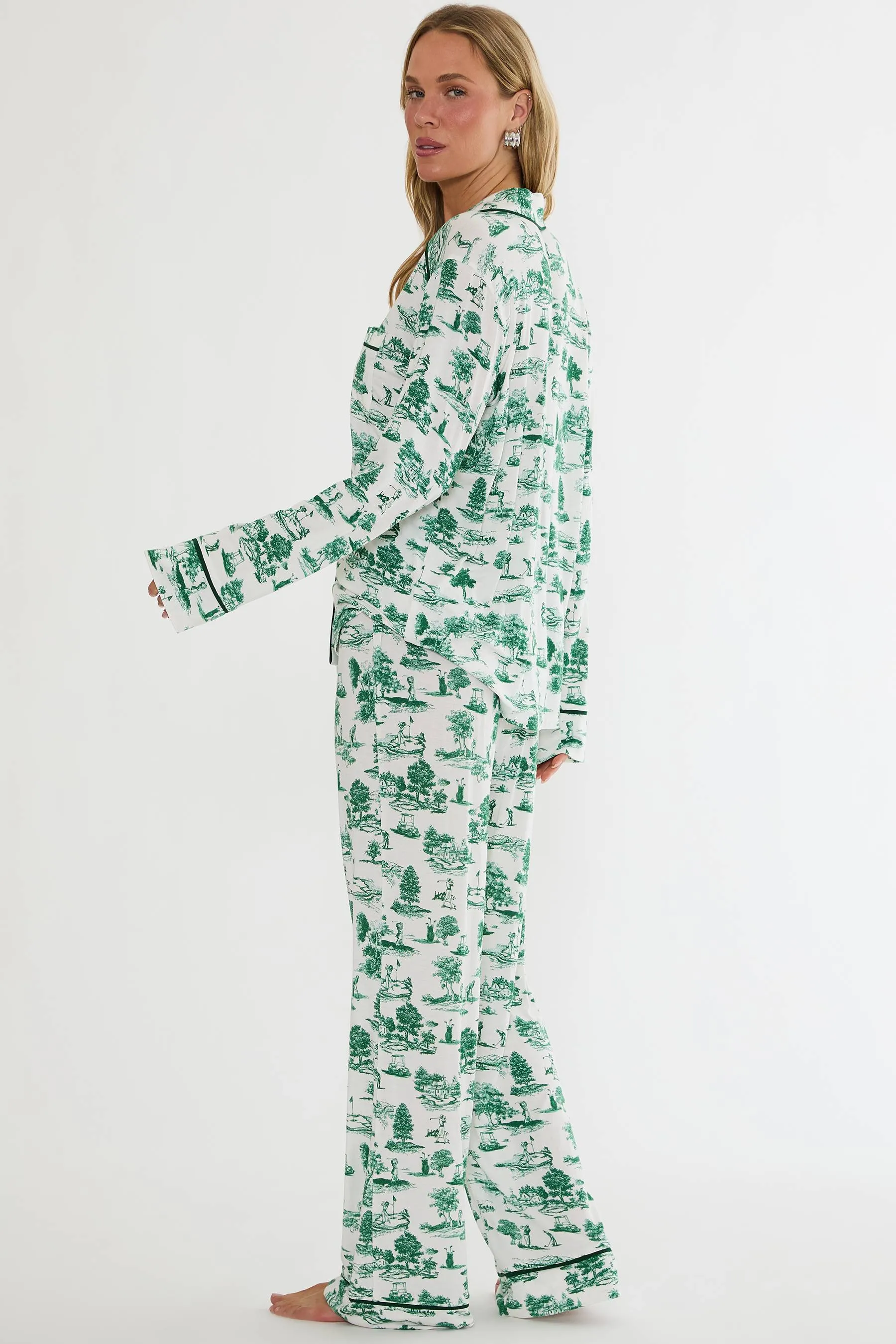 Livy Top & Connie Pant Set Green Fairway Toile sold by Beach Riot product image thumbnail 2