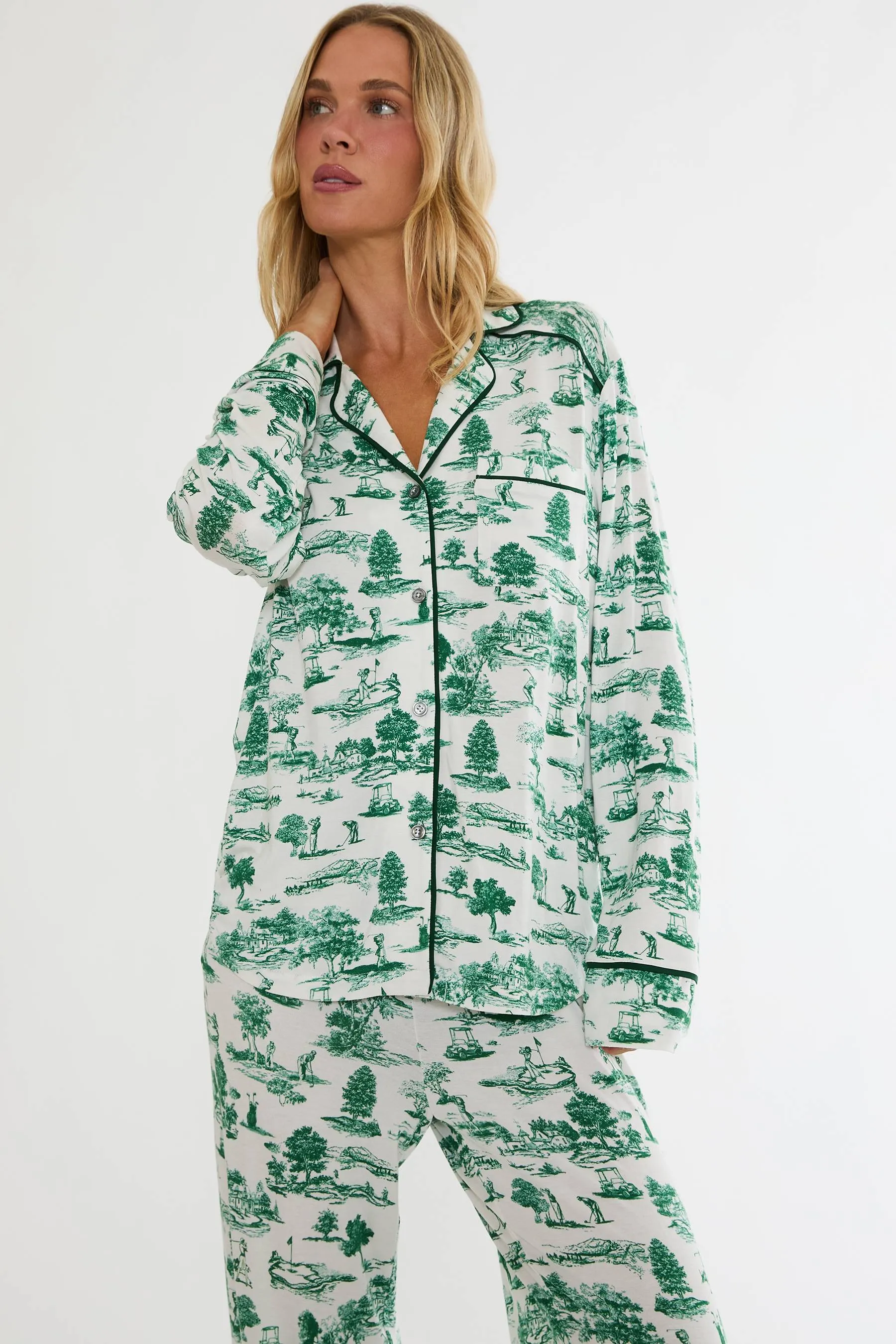 Livy Top & Connie Pant Set Green Fairway Toile sold by Beach Riot product image thumbnail 5