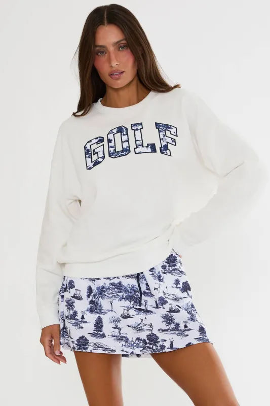 Devyn Oversized Sweatshirt Evening Golf Toile made by Beach Riot