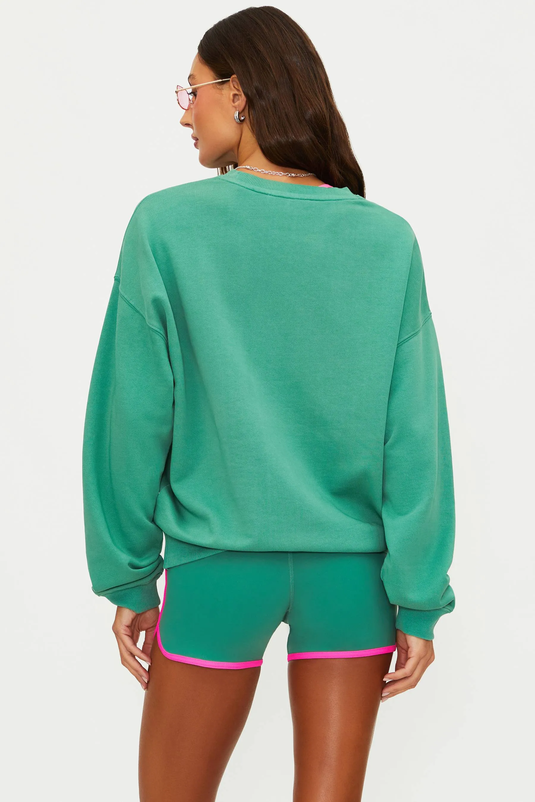 Devyn Oversized Sweatshirt Rally Green Colorblock sold by Beach Riot product image thumbnail 5