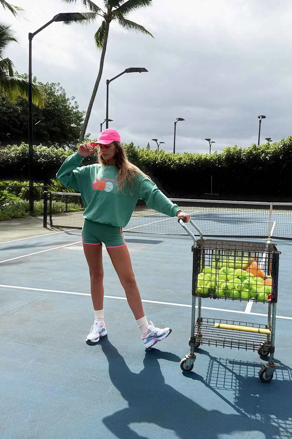 Devyn Oversized Sweatshirt Rally Green Colorblock sold by Beach Riot product image thumbnail 4