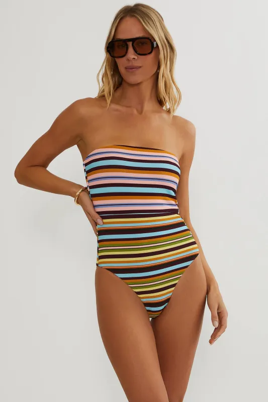 Amber One Piece Paradise Stripe made by Beach Riot