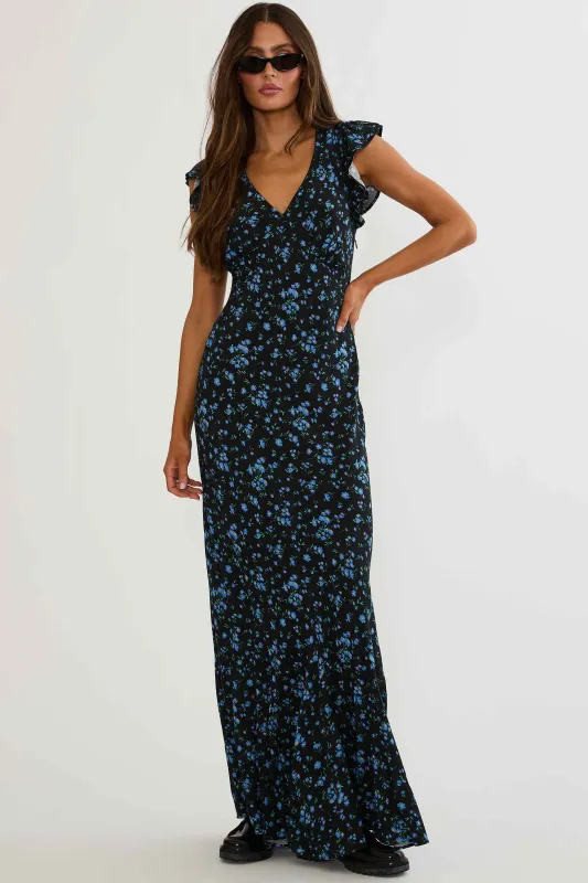 Elodie Dress Wild Bluebell made by Beach Riot