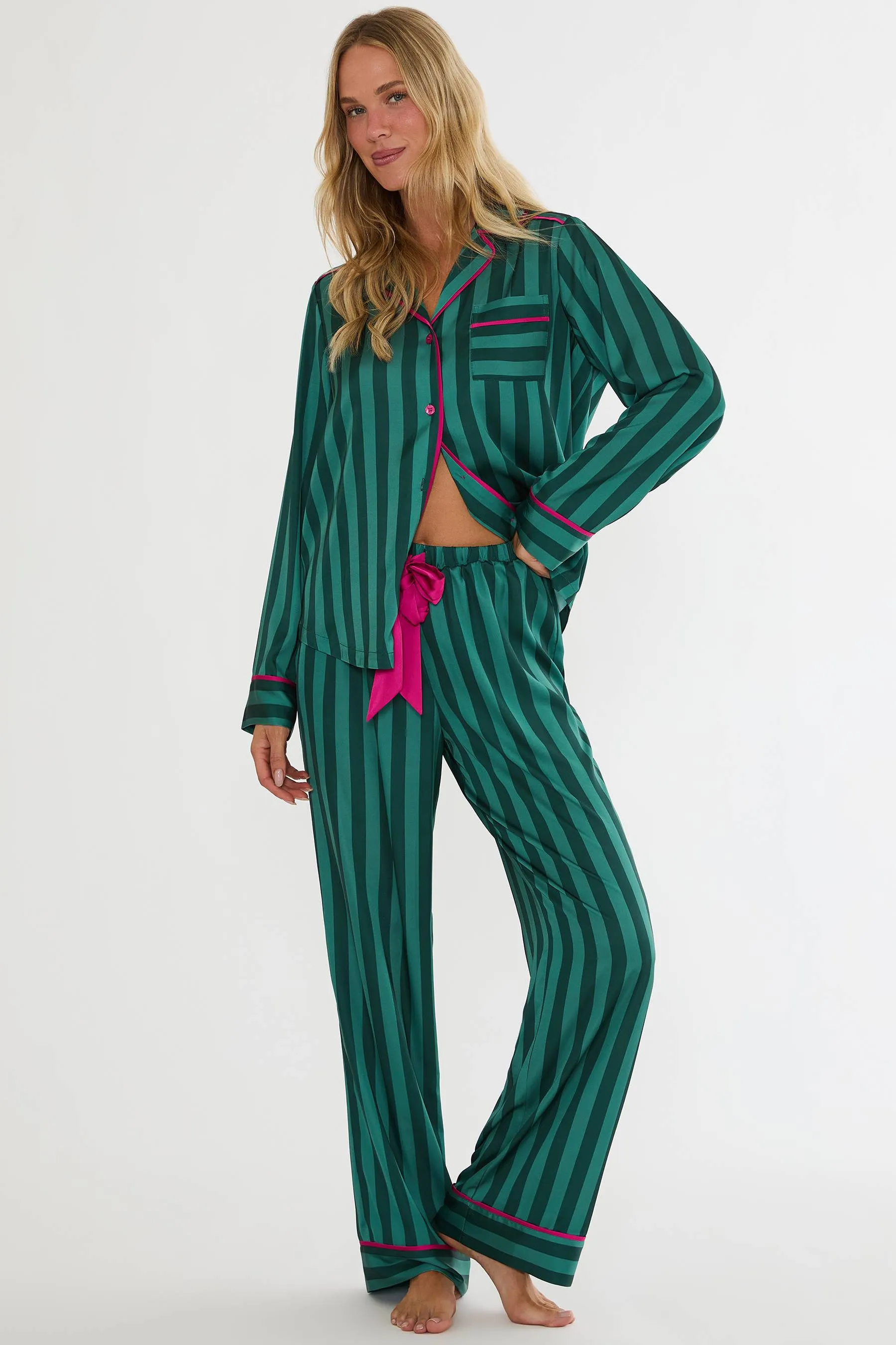 Livy & Connie Pj Set Pine Stripe sold by Beach Riot product image thumbnail 3