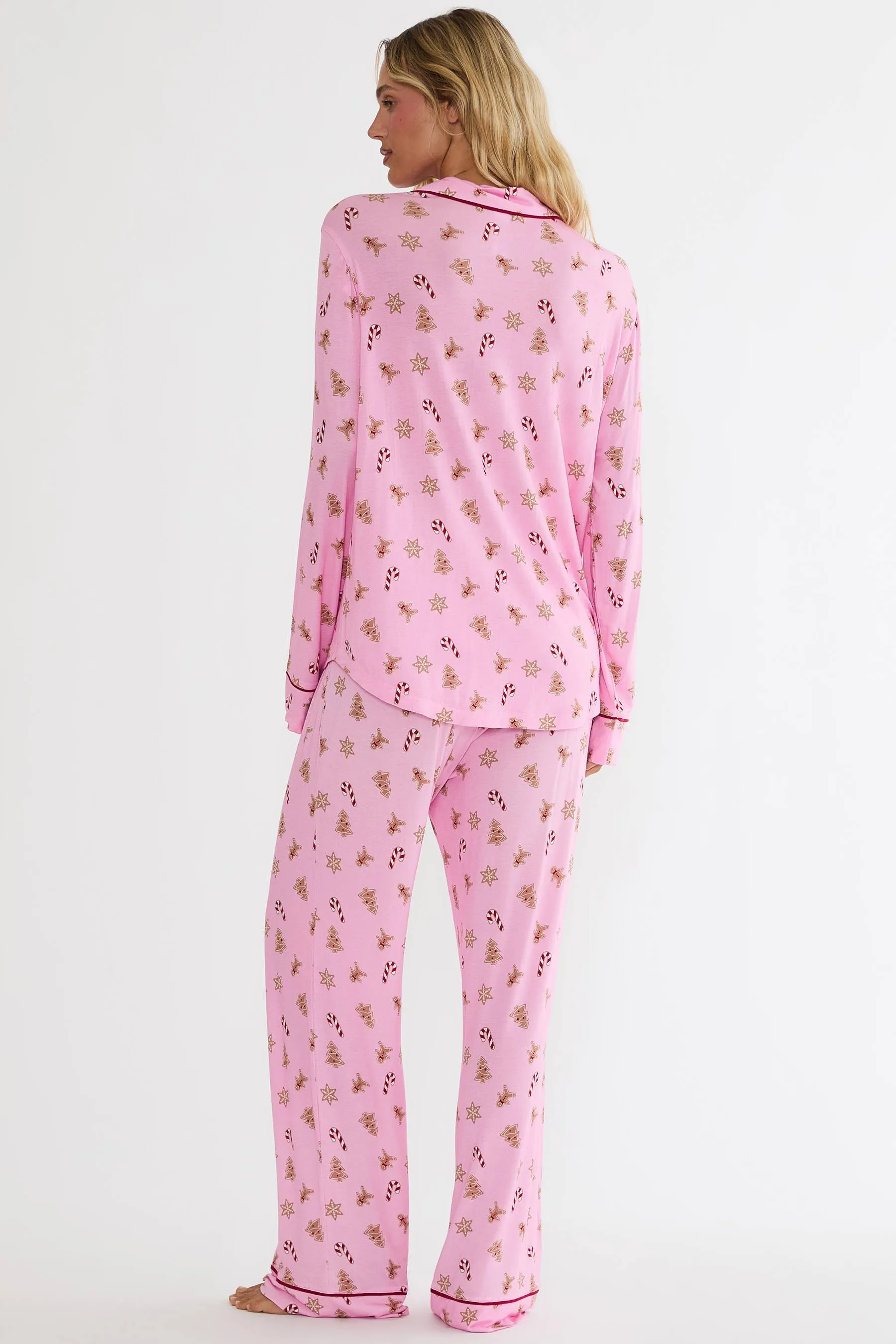 Livy & Connie Pj Set Pink Milk & Cookies sold by Beach Riot product image thumbnail 4