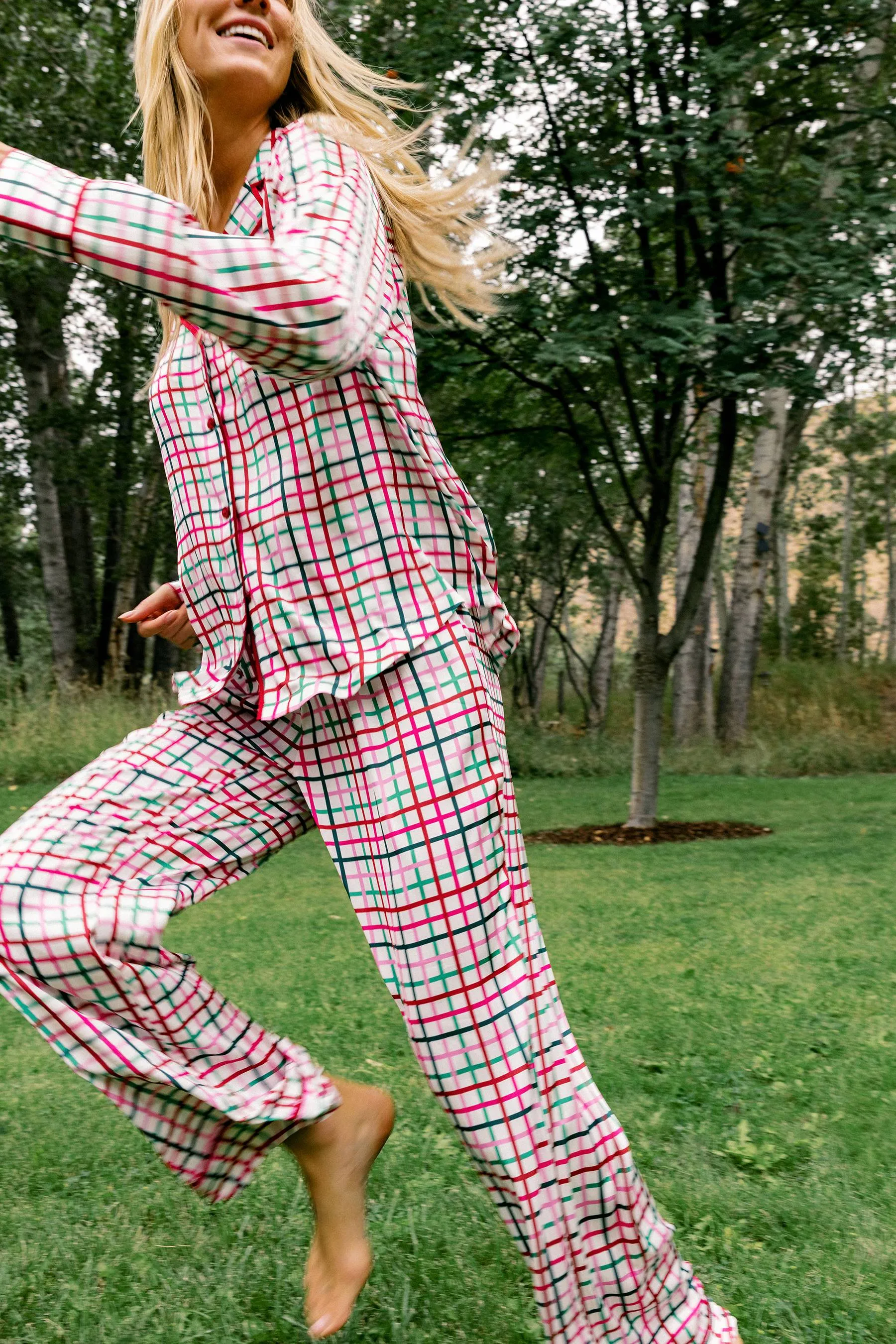 Livy & Connie Pj Set Sprinkle Cookie Plaid sold by Beach Riot product image thumbnail 2
