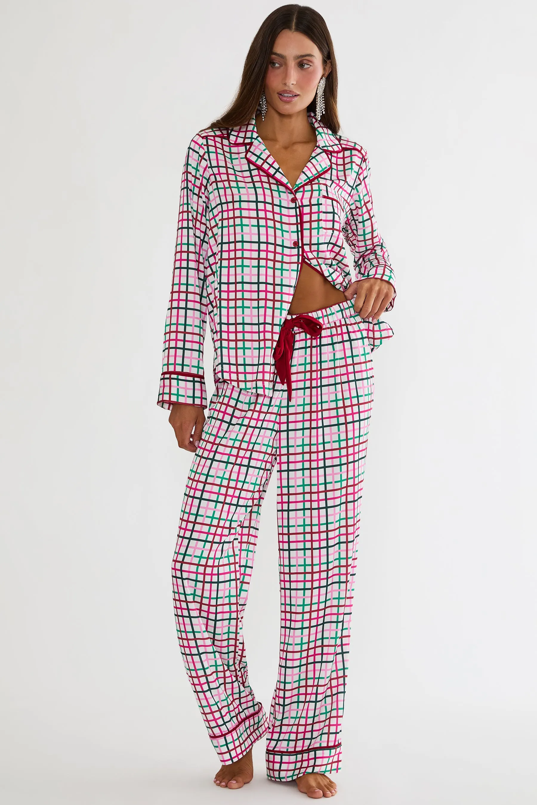 Livy & Connie Pj Set Sprinkle Cookie Plaid sold by Beach Riot product image thumbnail 3