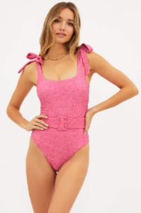 Sydney One Piece Heather Fandango Pink sold by Beach Riot