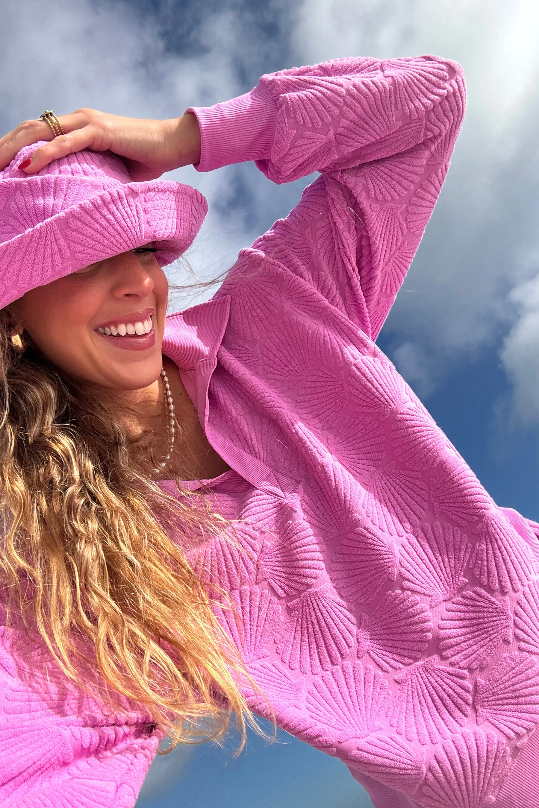 Bucket Hat Shell Pink Terry sold by Beach Riot product image thumbnail 5