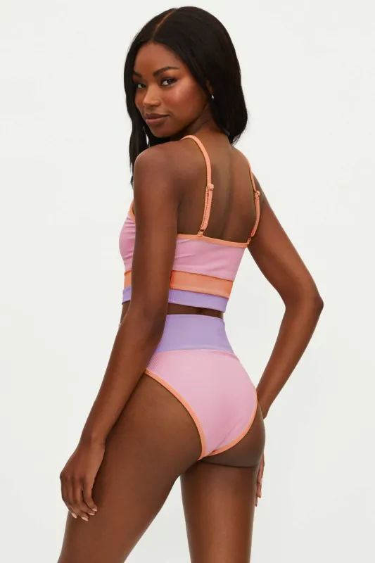 Emmy Bottom Pastel Poppy Colorblock sold by Beach Riot