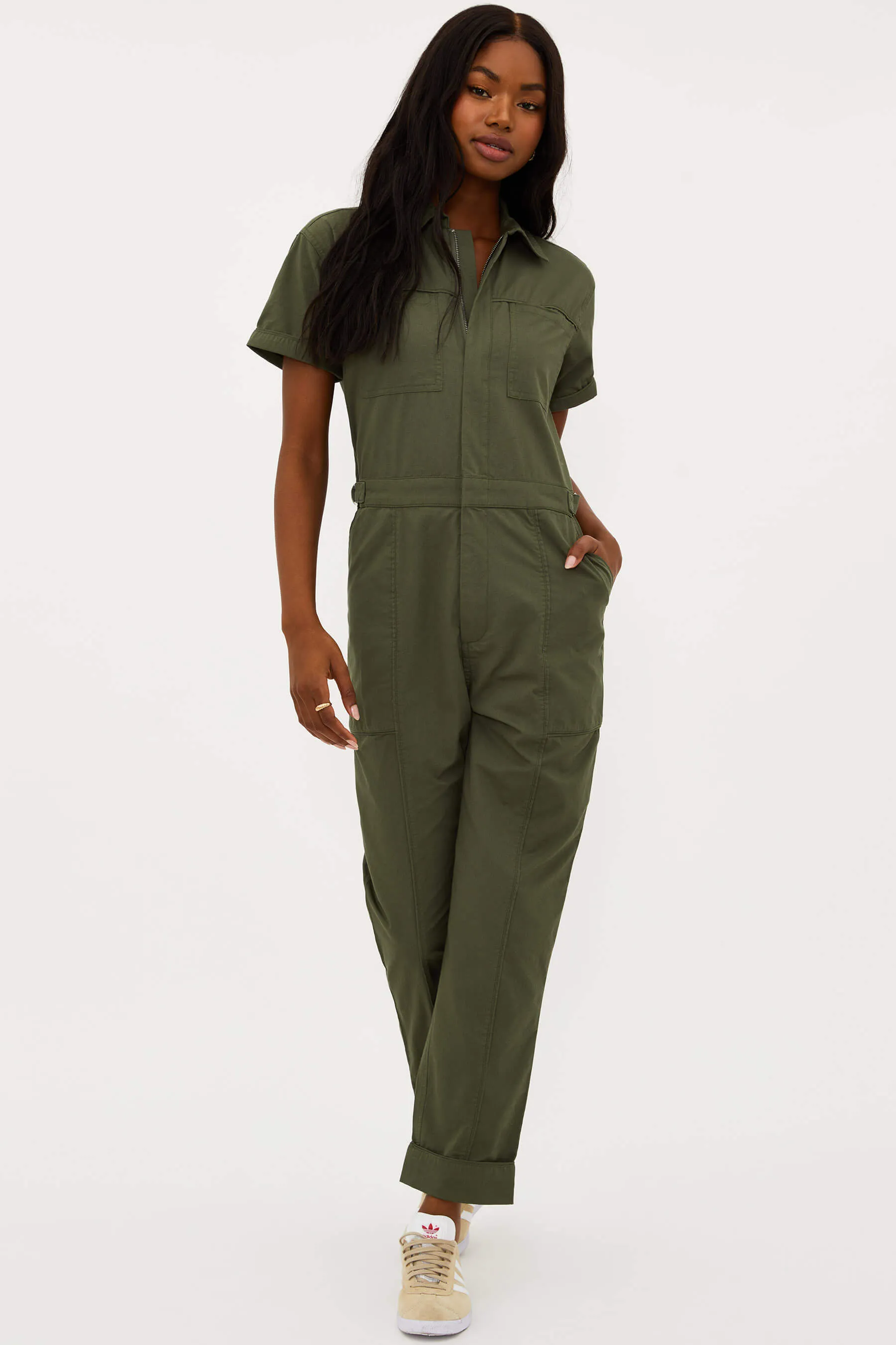 Racetrack Jumpsuit Olive sold by Beach Riot
