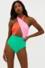 Jessica One Piece Coral Beach Colorblock sold by Beach Riot