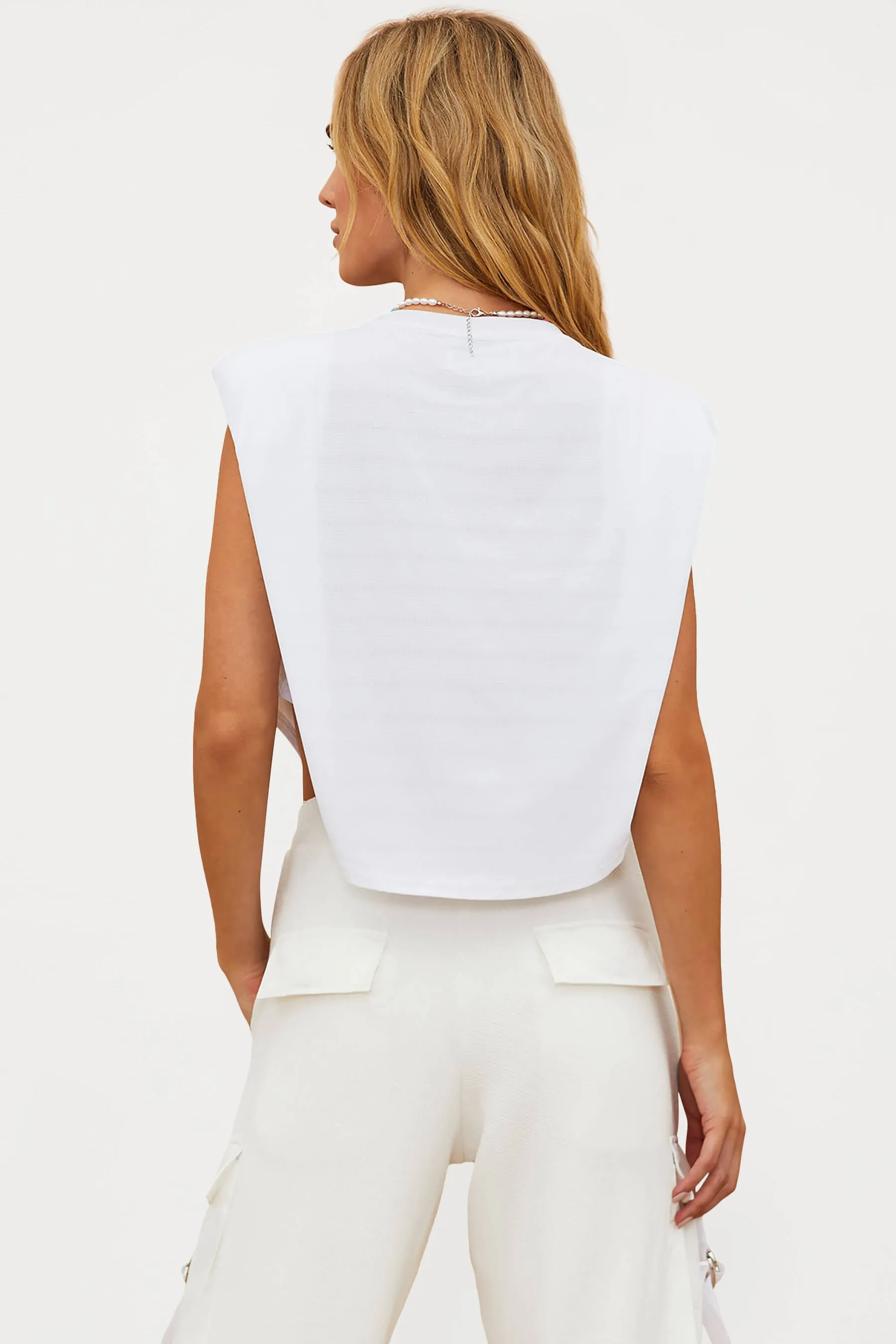 Dunes Muscle Crop Tee White sold by Beach Riot product image thumbnail 2