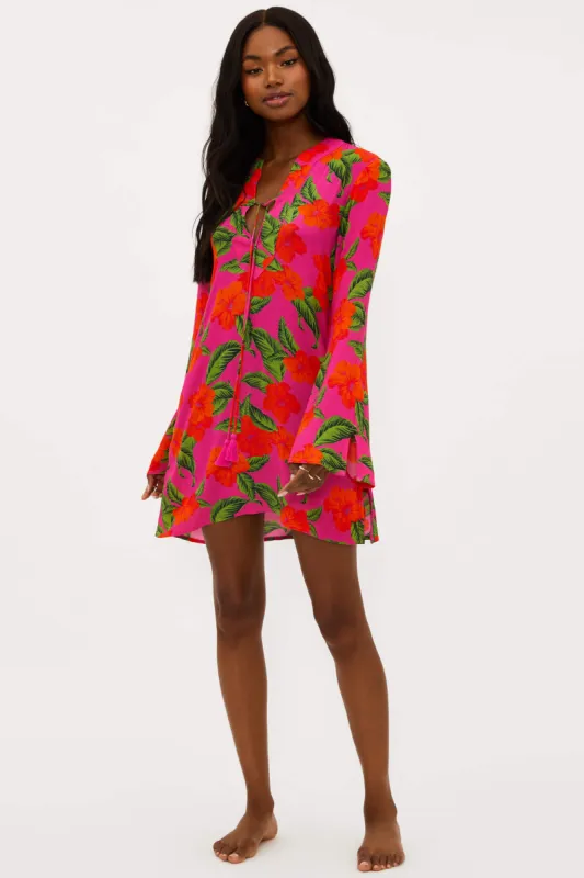 Luana Kaftan Hibiscus Sunset sold by Beach Riot