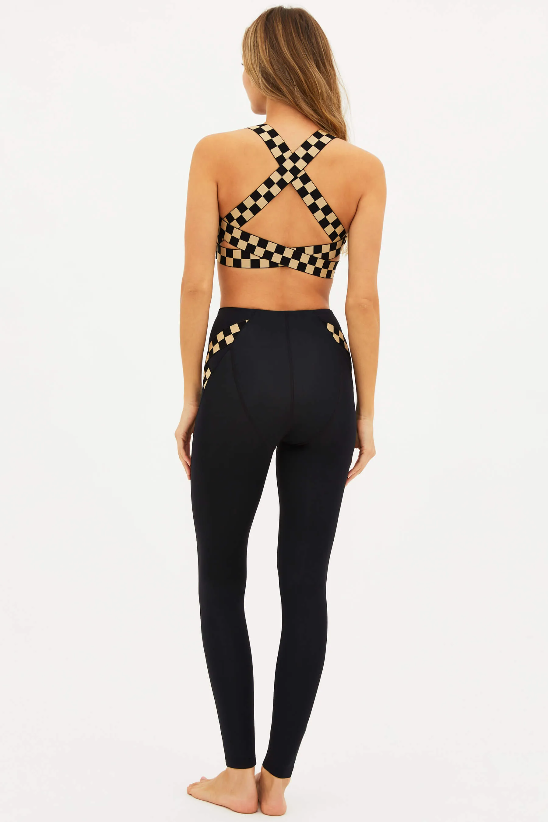 Kiki Legging Taupe & Black Check sold by Beach Riot product image thumbnail 2