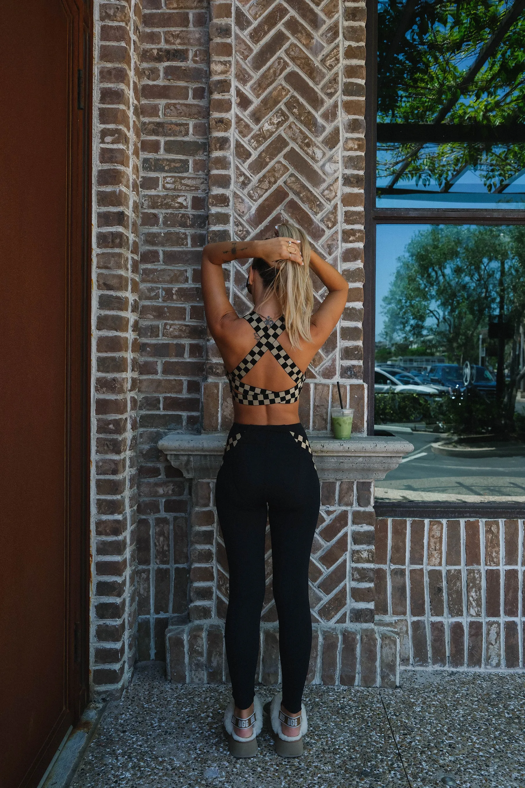 Kiki Legging Taupe & Black Check sold by Beach Riot product image thumbnail 4