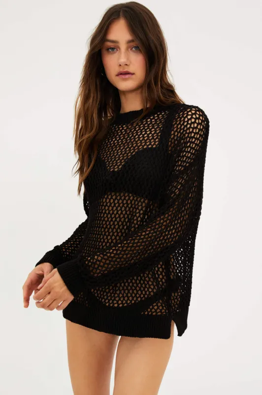 Hilary Sweater Black made by Beach Riot