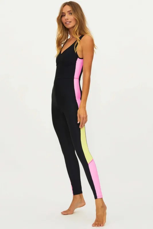 Ada Catsuit Pink Lemonade Colorblock made by Beach Riot