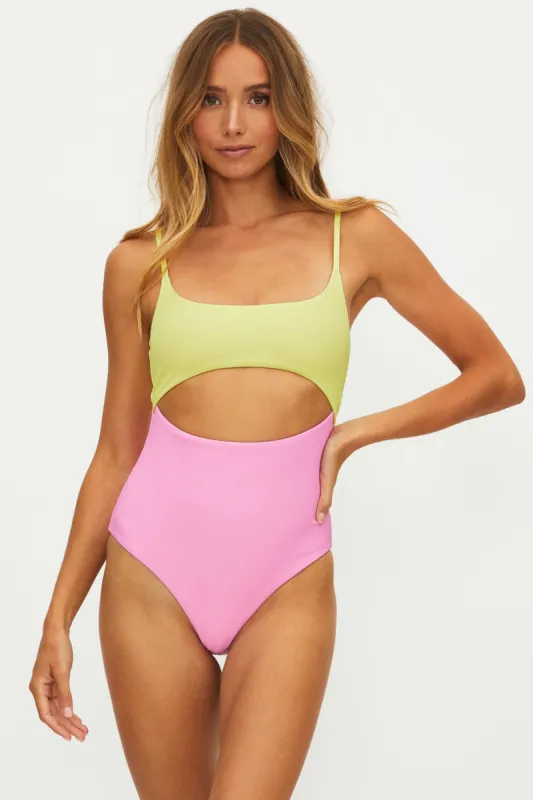 Ray One Piece Pastel Macaron Colorblock sold by Beach Riot