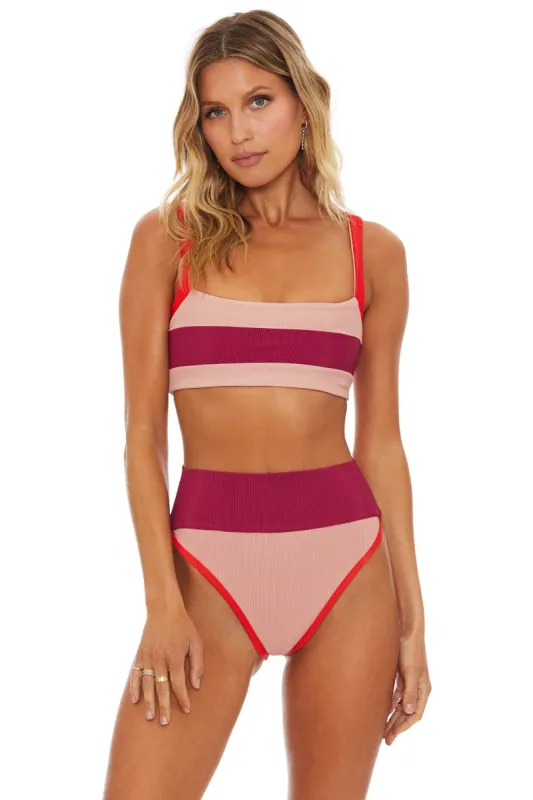 Marlene Top Merlot Colorblock made by Beach Riot
