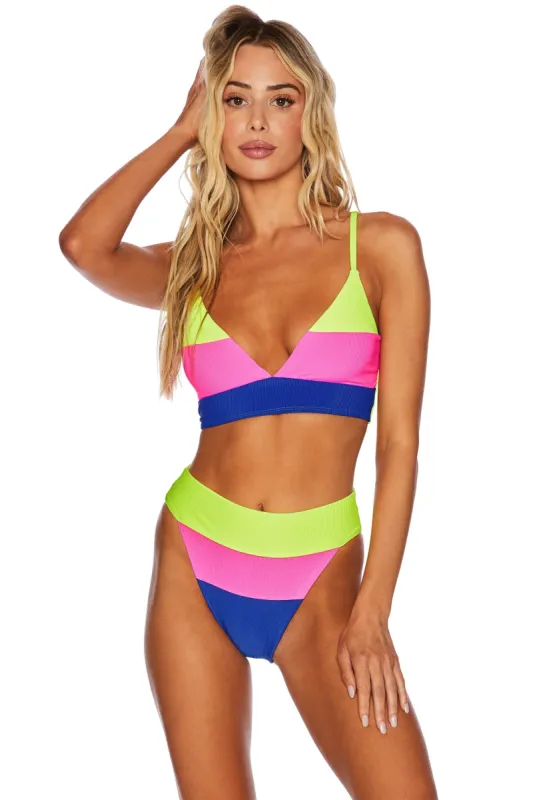 Riza Top Electric Beach Colorblock sold by Beach Riot