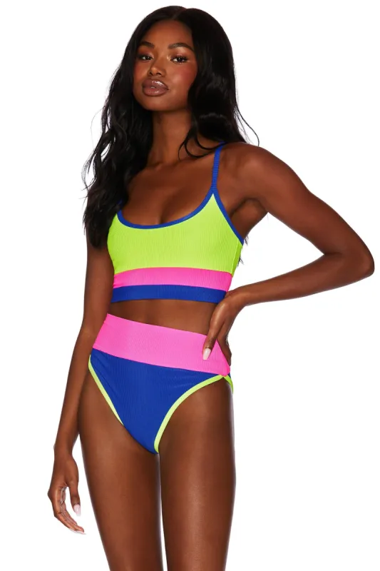 Eva Top Electric Beach Colorblock sold by Beach Riot