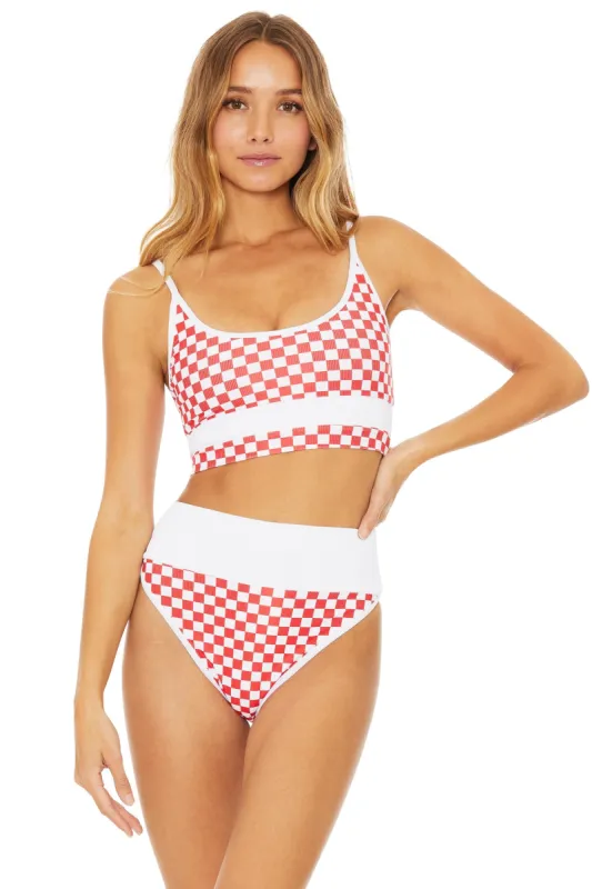 Eva Top Red Check sold by Beach Riot