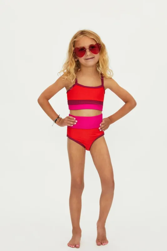 Little Eva Top and Emmie Bottom Be Mine Colorblock sold by Beach Riot