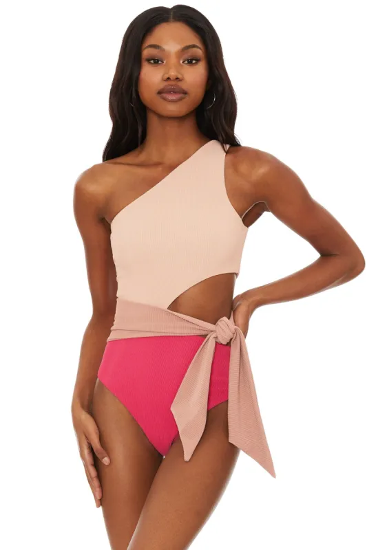 Carlie One Piece Rouge Colorblock sold by Beach Riot