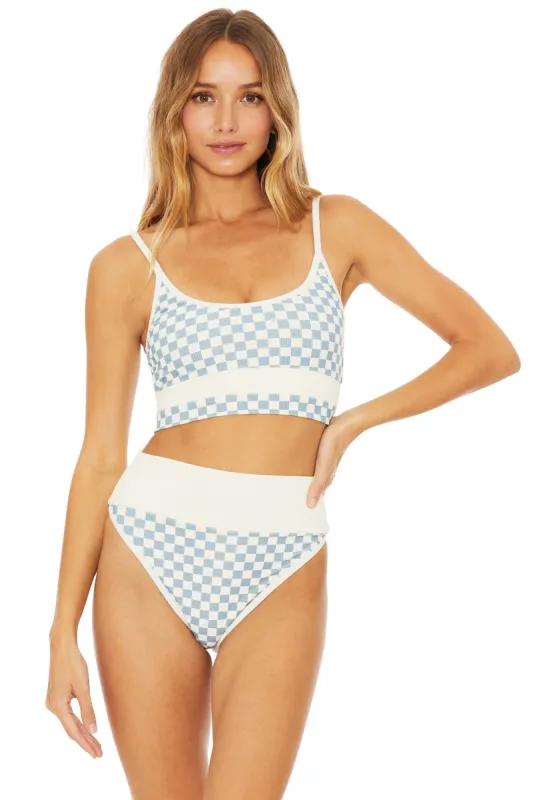 Eva Top Ivory Dance Floor Check sold by Beach Riot