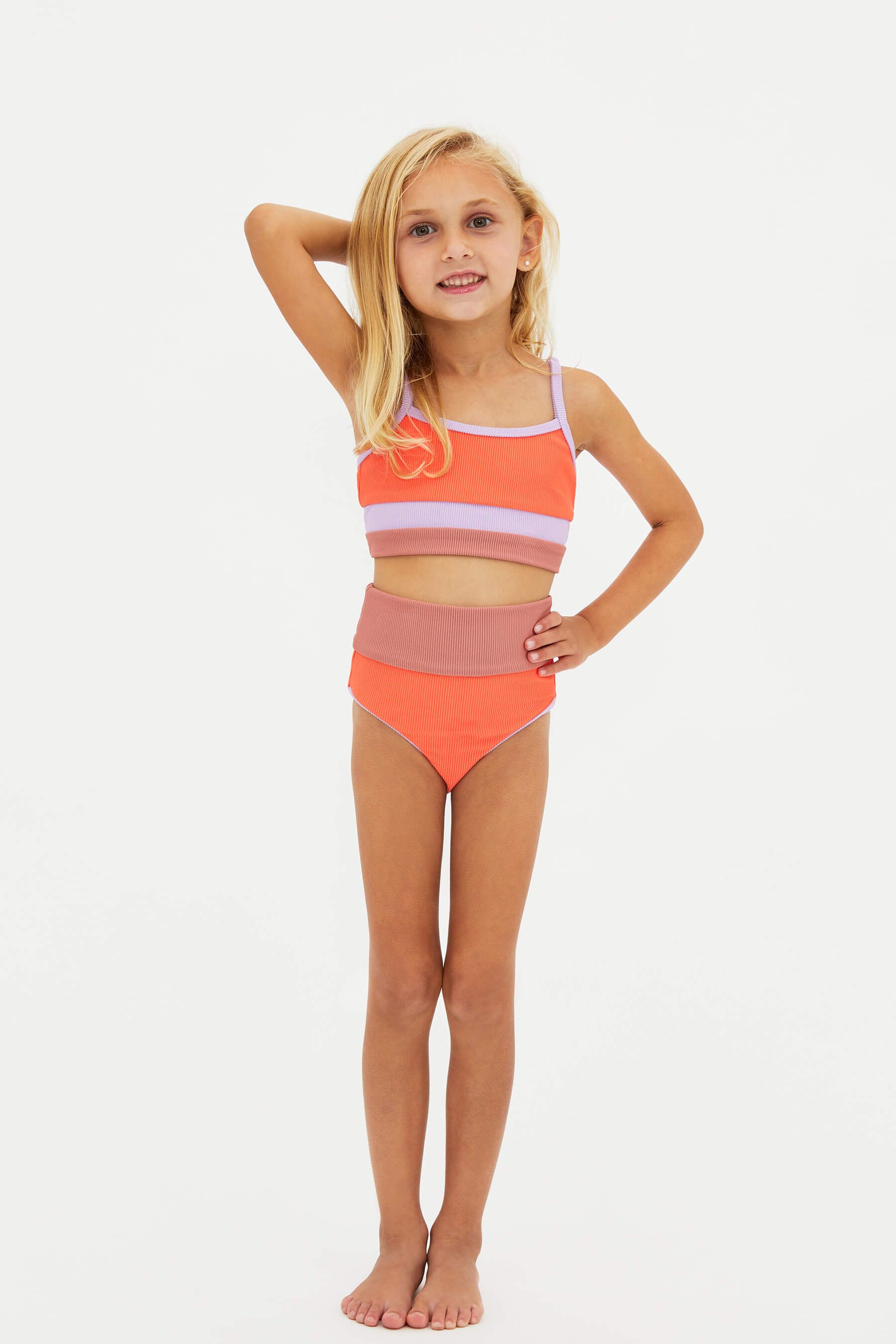 Little Eva Top and Emmy Bottom Oasis Colorblock sold by Beach Riot