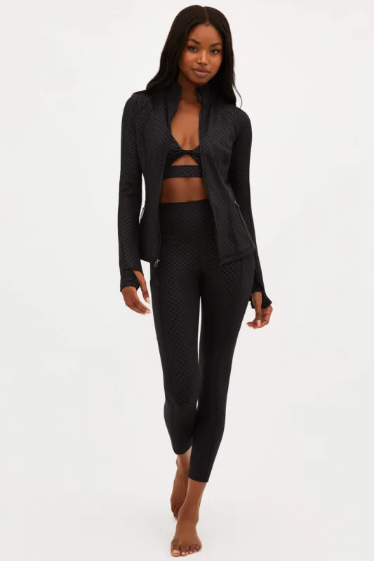 Summer Legging Black Embossed Check made by Beach Riot