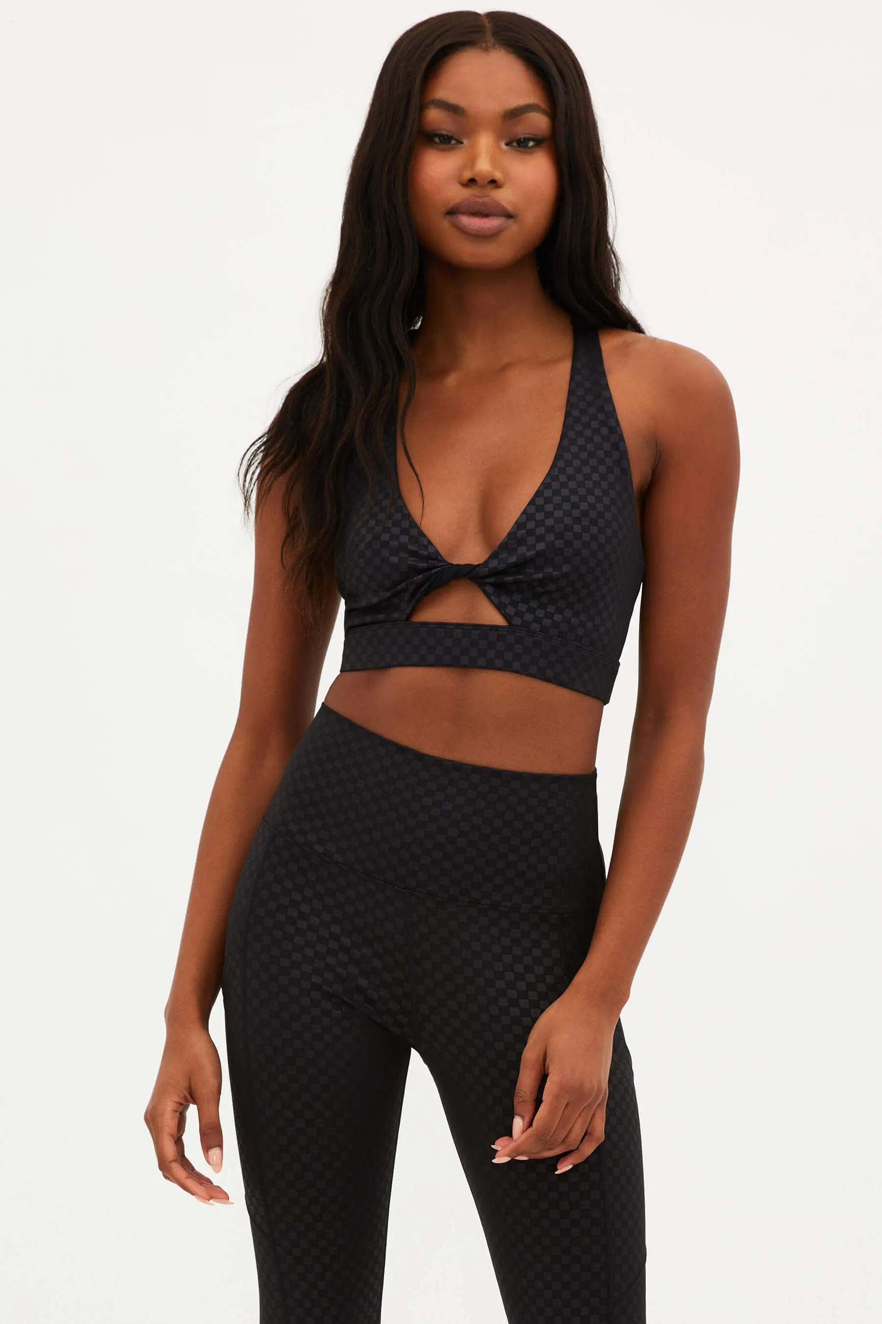 Twist Top Black Embossed Check sold by Beach Riot