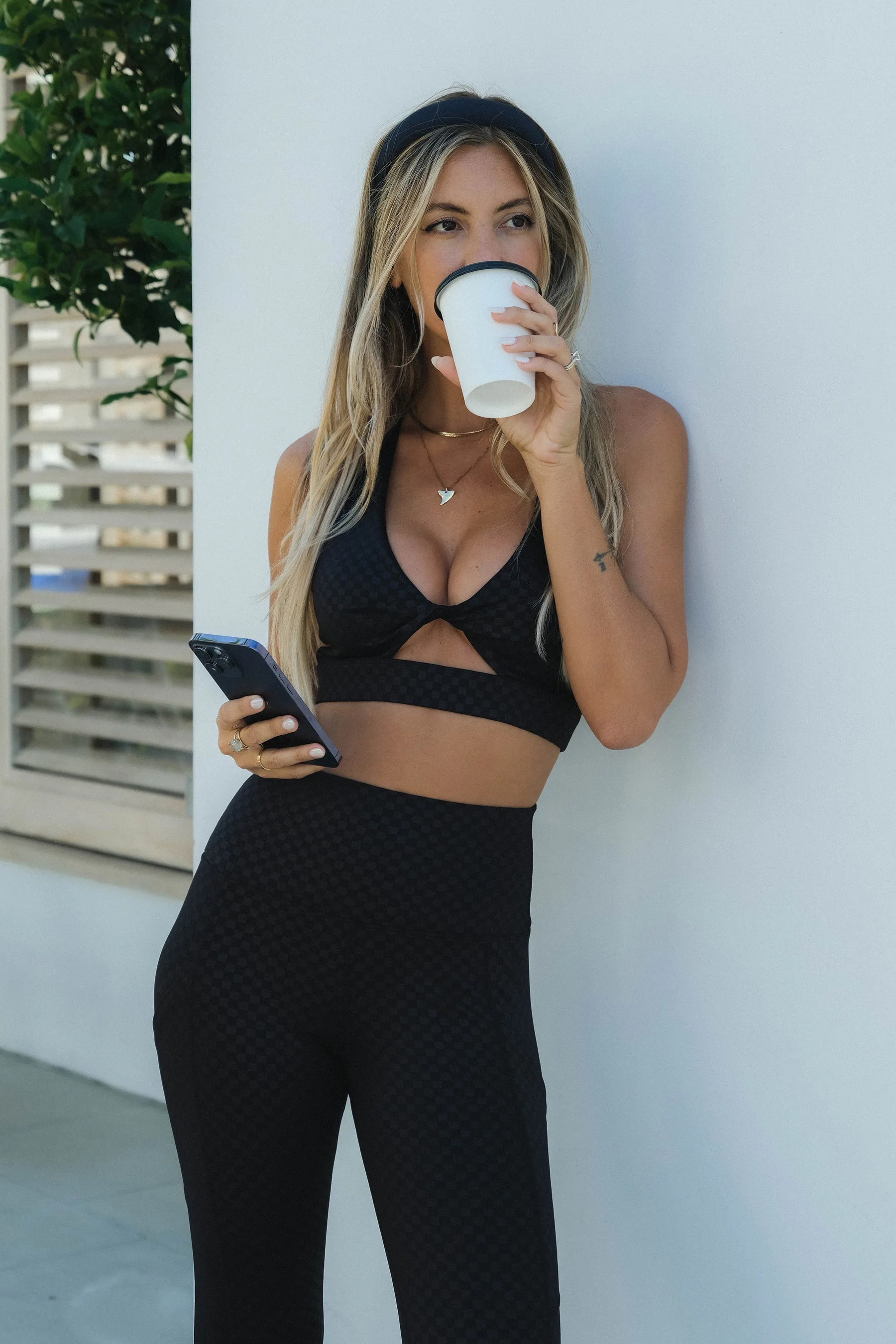 Twist Top Black Embossed Check sold by Beach Riot product image thumbnail 4