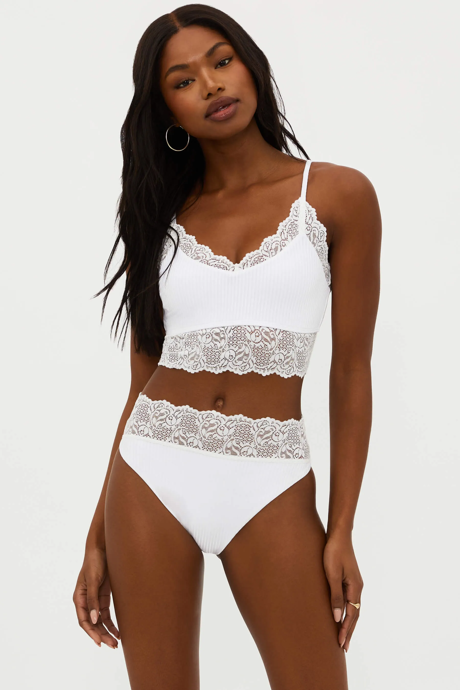 Lila Lace Top White sold by Beach Riot