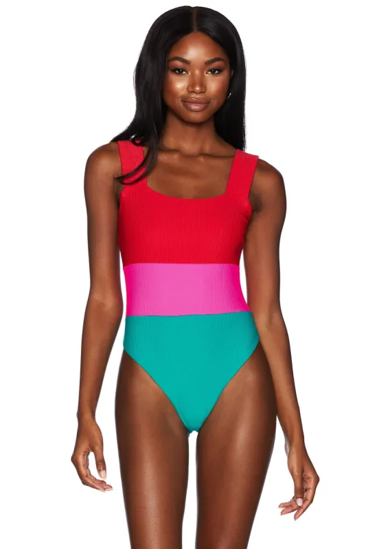 Amy One Piece Cabana Colorblock sold by Beach Riot