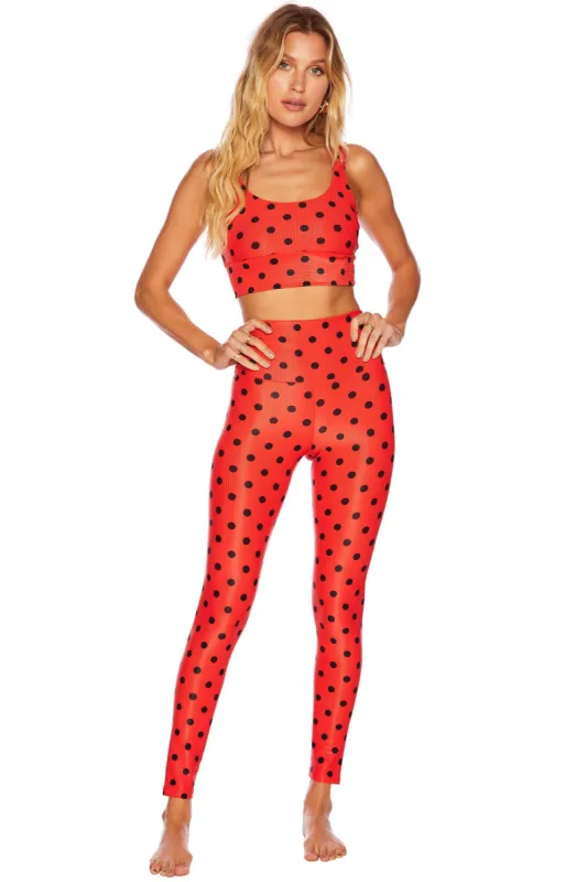 Ayla Legging Scarlet Polka Dot made by Beach Riot