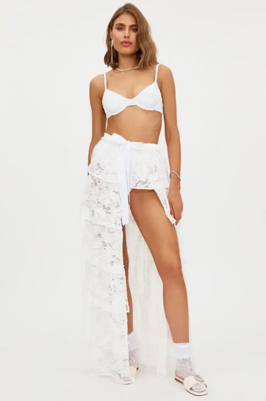 Stephanie Skirt White Lace sold by Beach Riot