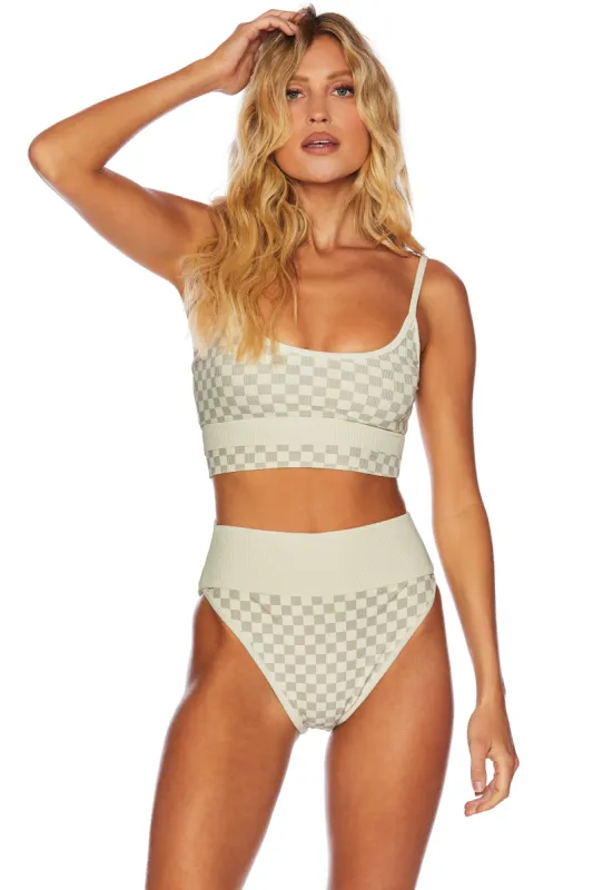 Eva Top Tan Checkered sold by Beach Riot