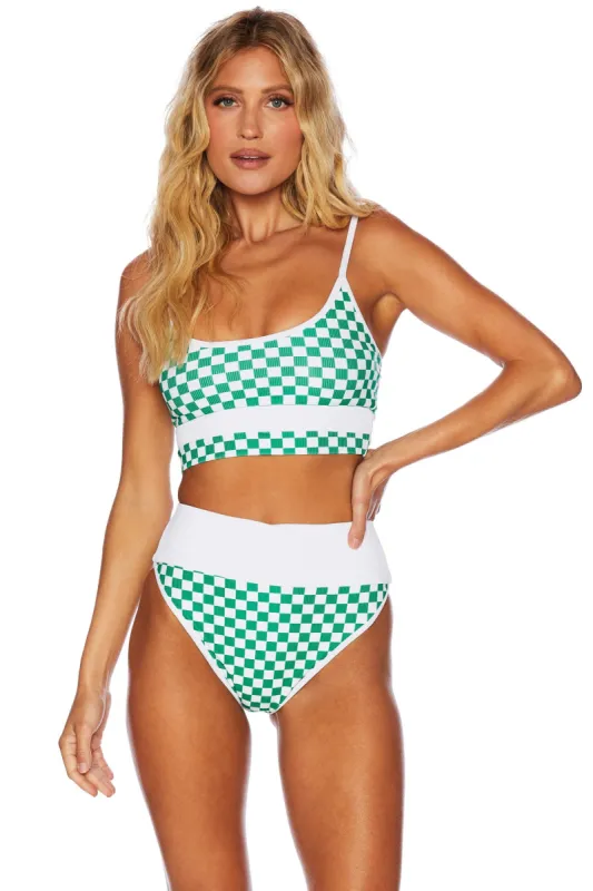 Eva Top Green Checkered sold by Beach Riot